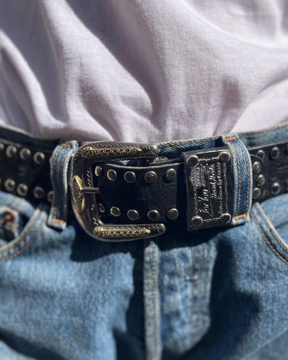 Ceinture noire empiècement argentée