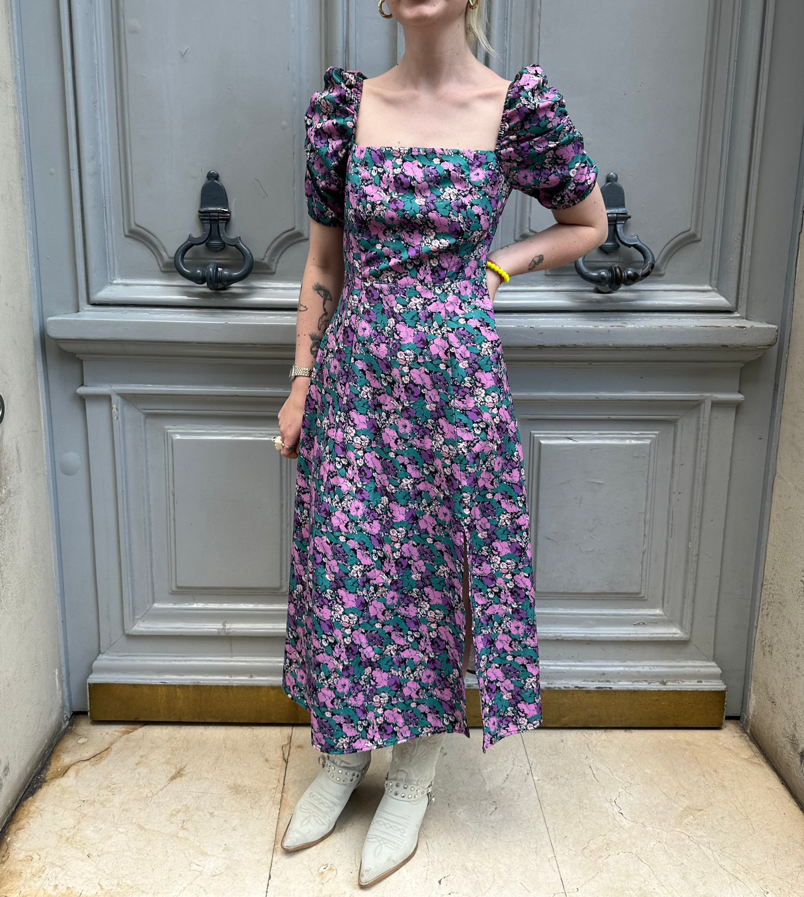 Robe fleurie violette