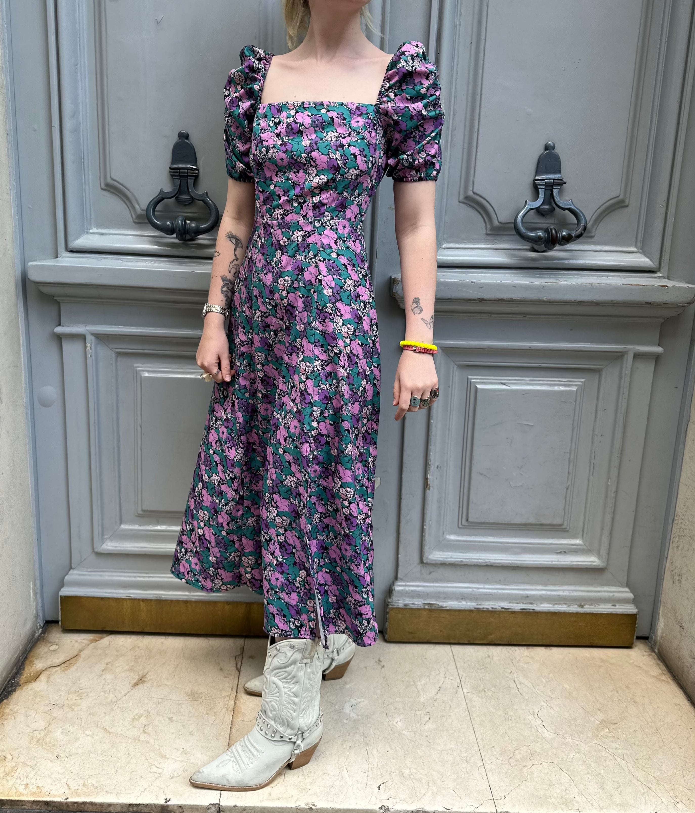 Robe fleurie violette