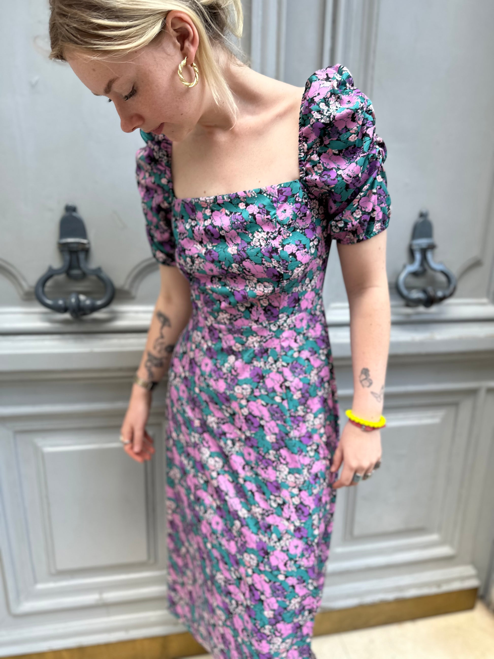 Robe fleurie violette – Le Vintage de Julie