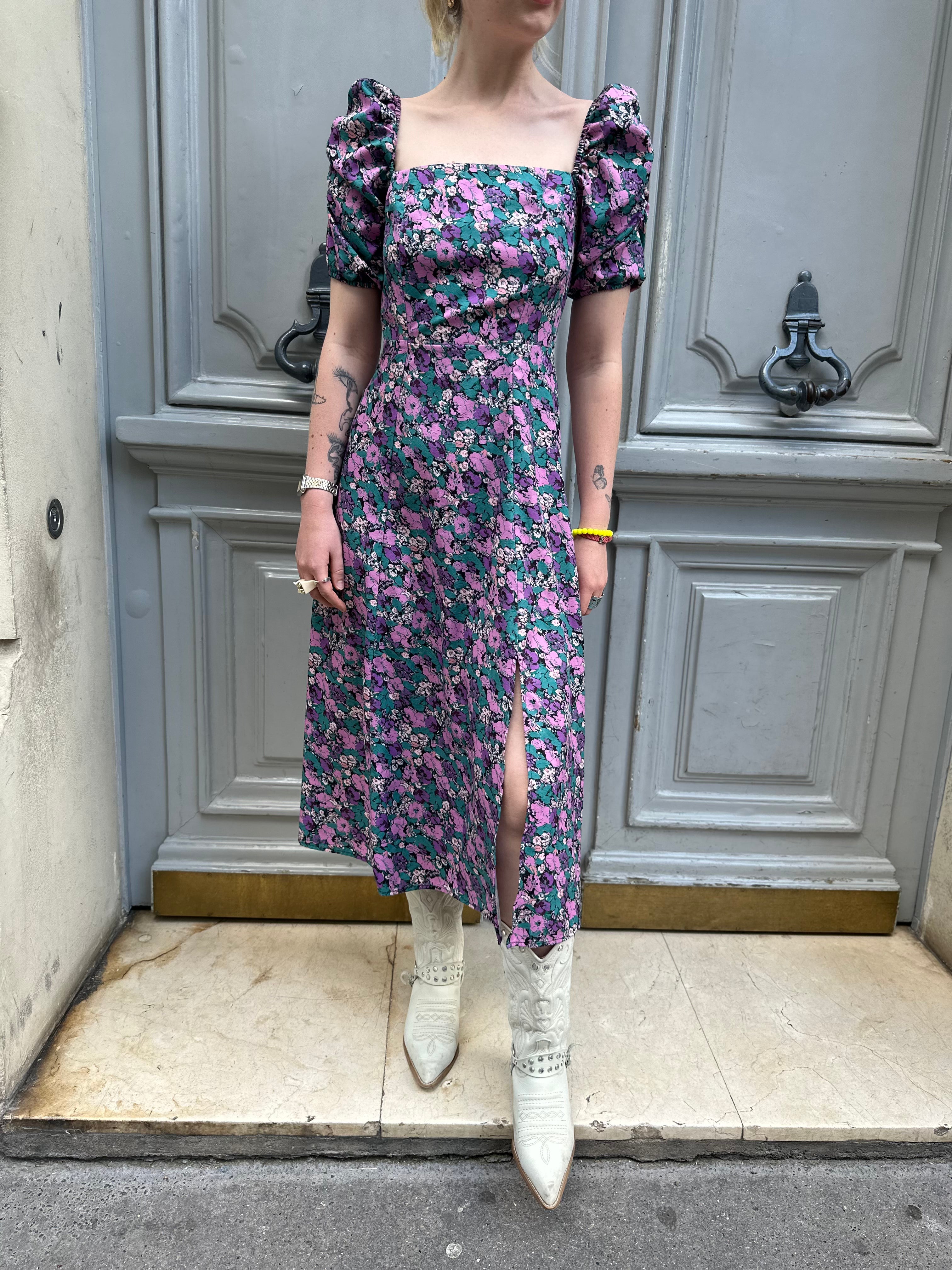 Robe fleurie violette