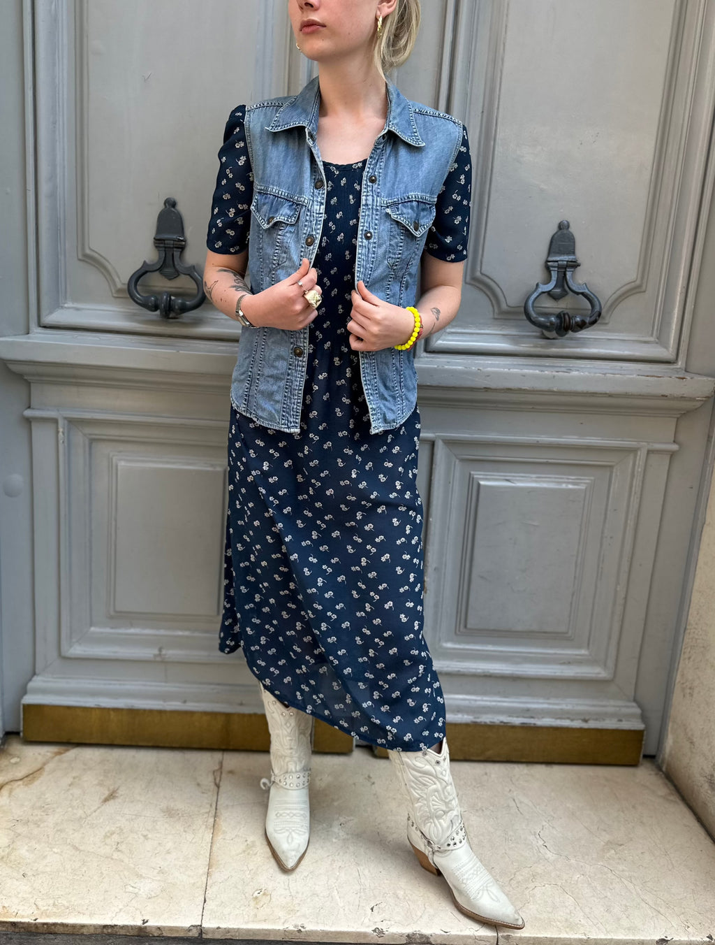Robe fleurie bleue
