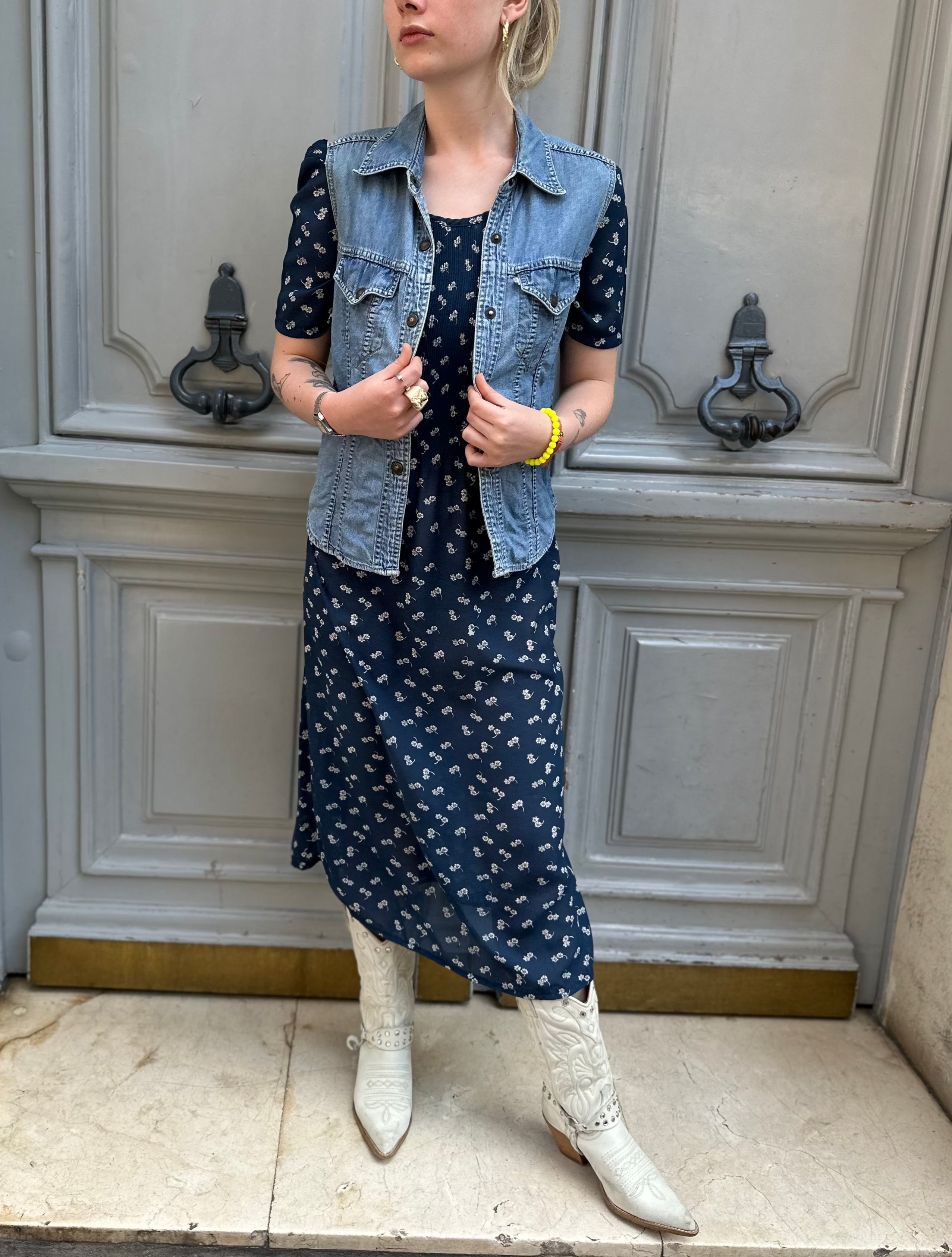 Robe fleurie bleue