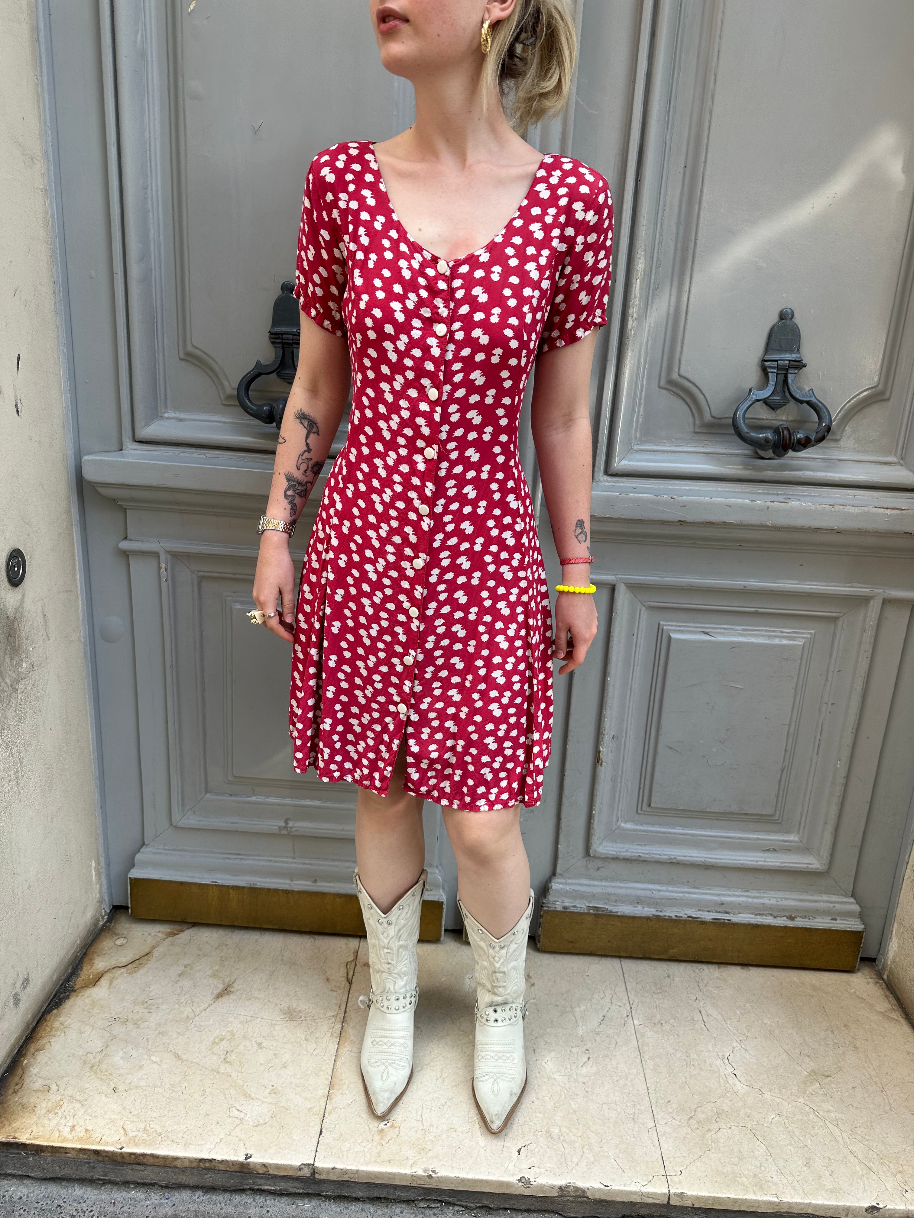 Robe rouge a pois blanc Le Vintage de Julie
