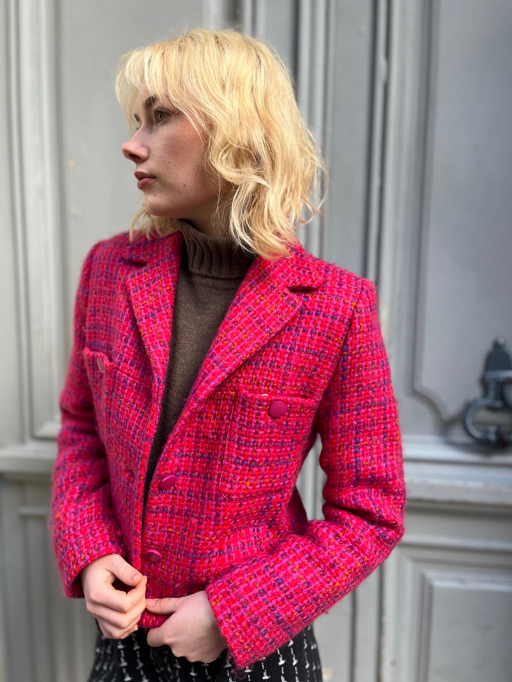 Veste Kenzo Jungle en tweed rose