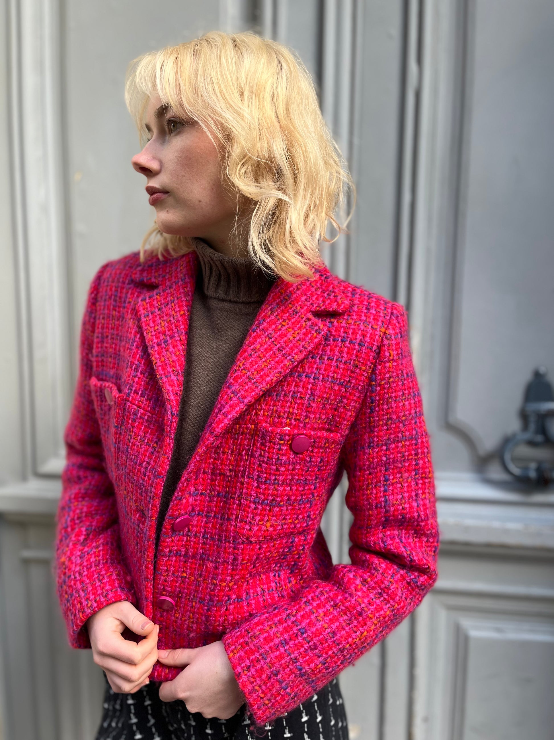 Veste Kenzo Jungle en tweed rose