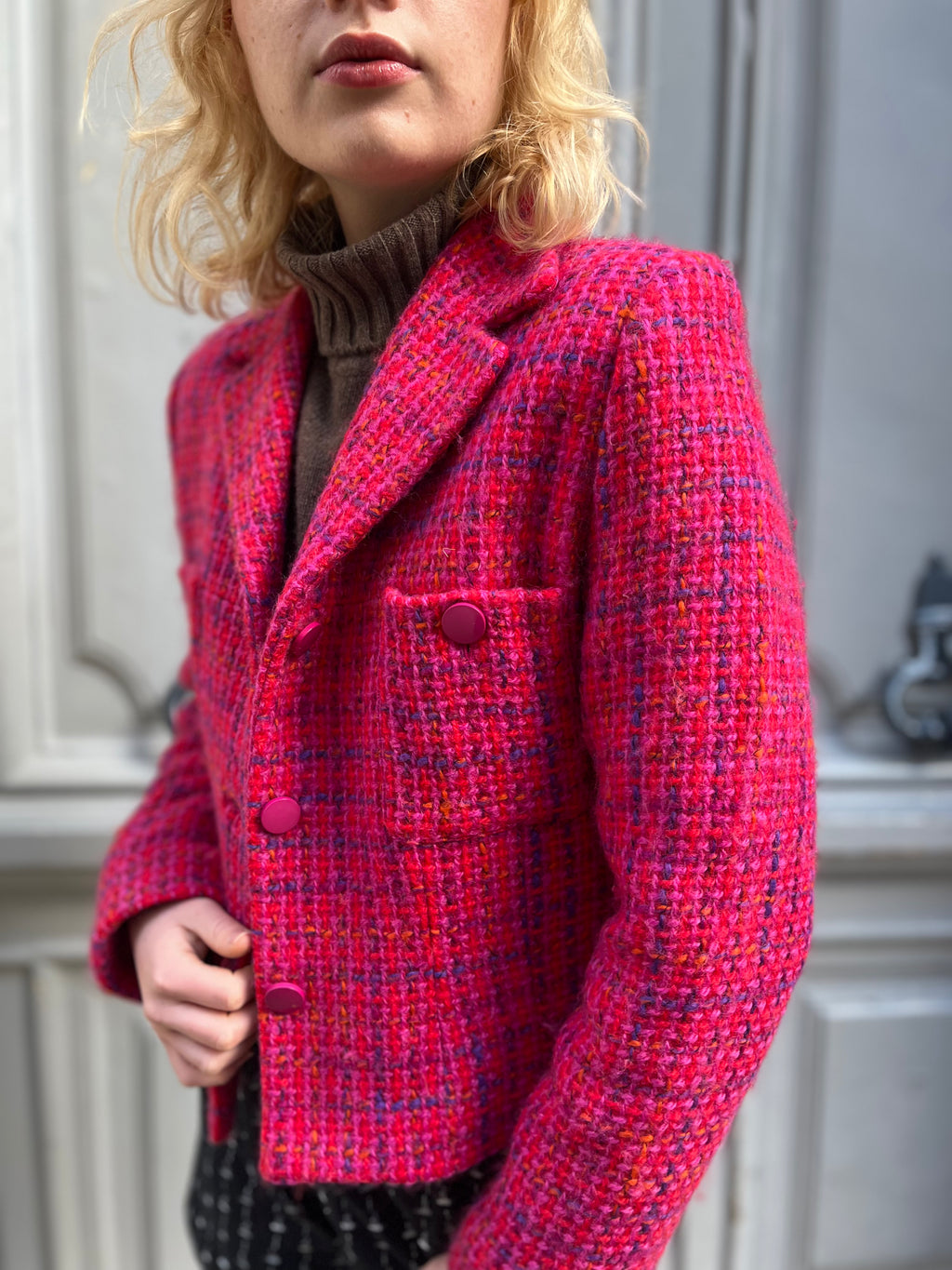 Veste Kenzo Jungle en tweed rose