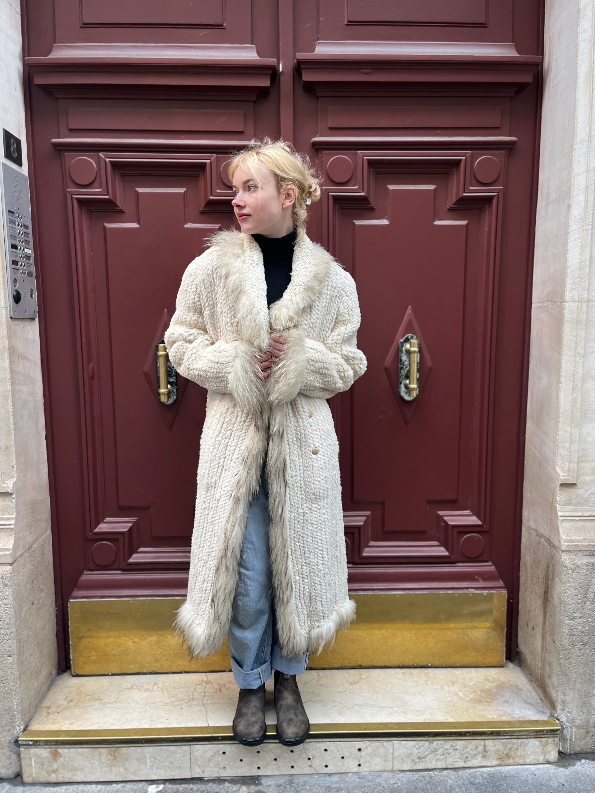 Manteau en fourrure de lapin