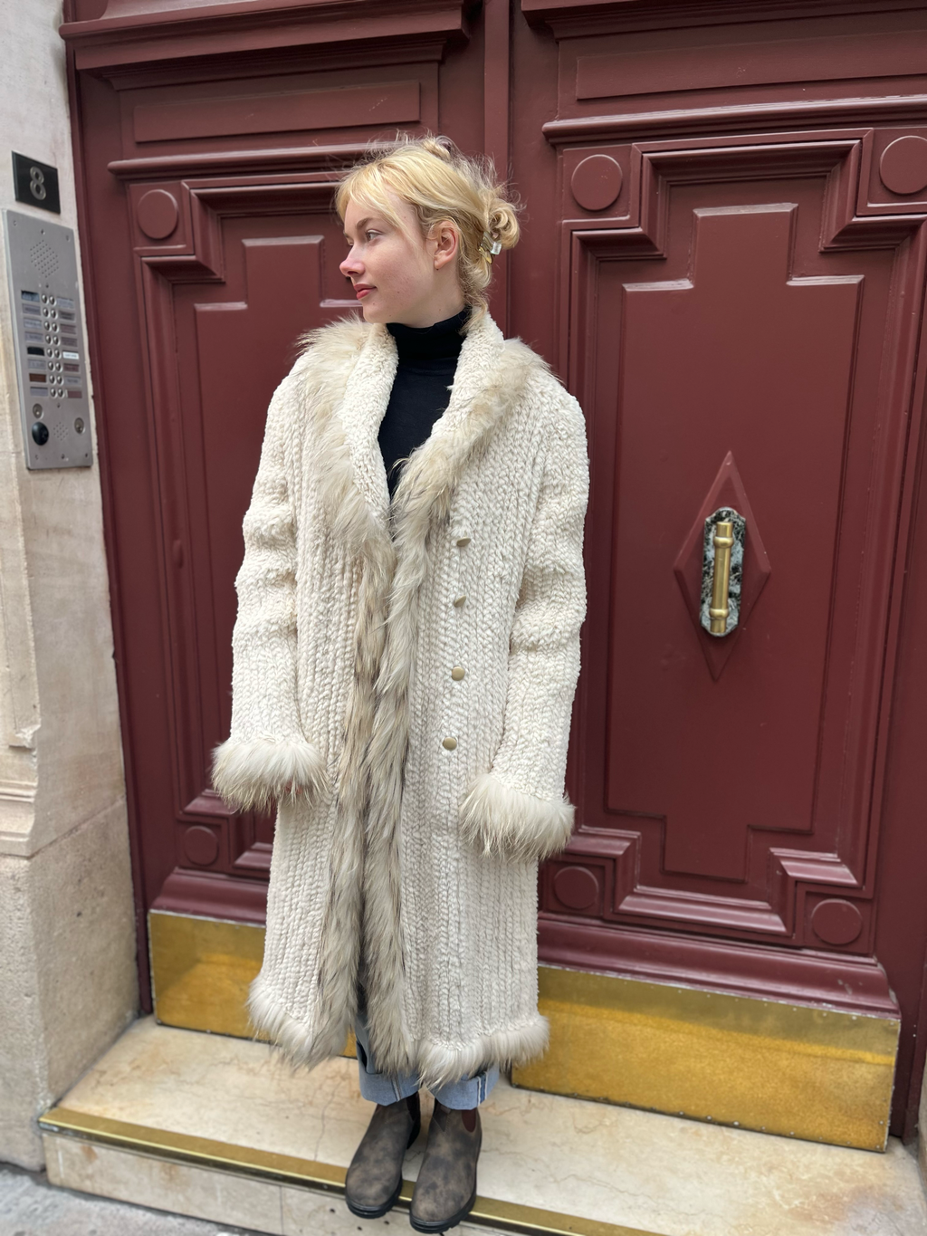 Manteau en fourrure de lapin