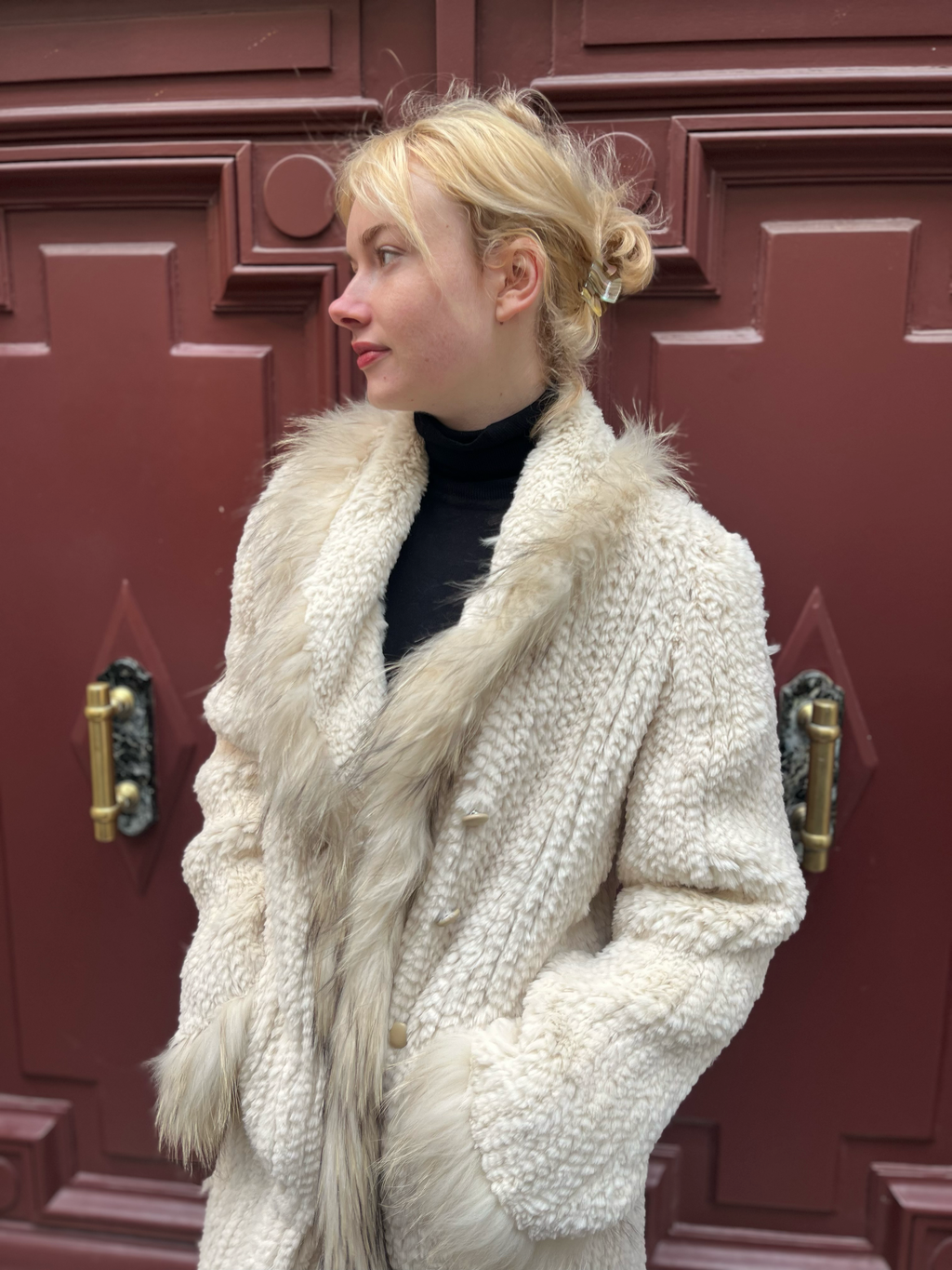 Manteau en fourrure de lapin