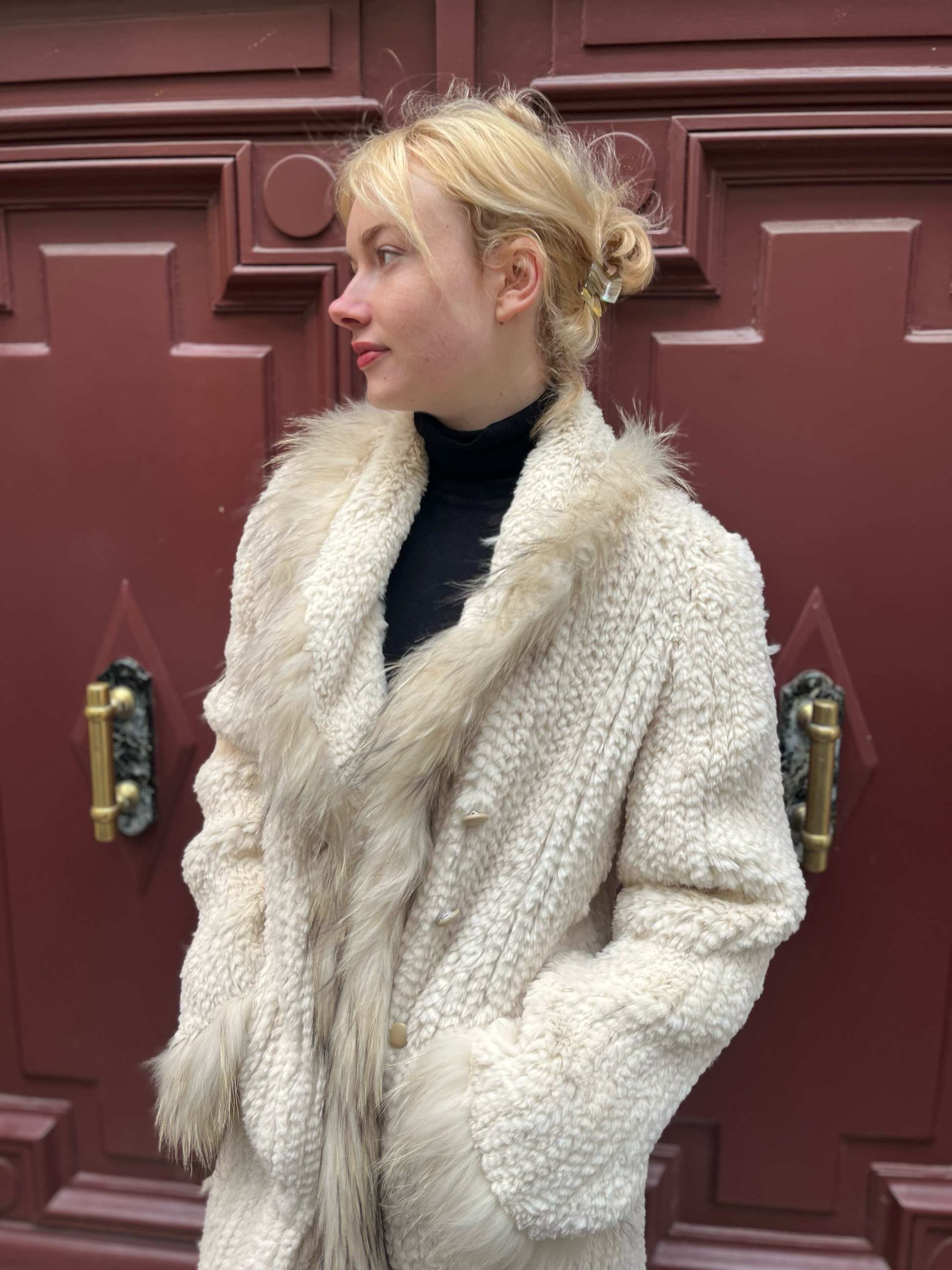 Manteau en fourrure de lapin