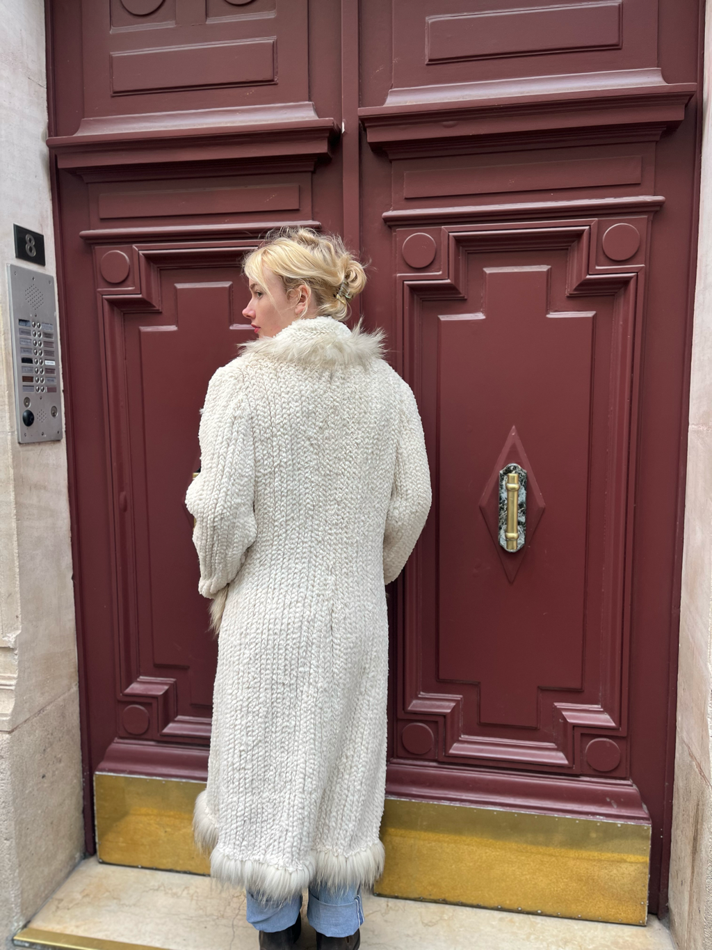 Manteau en fourrure de lapin