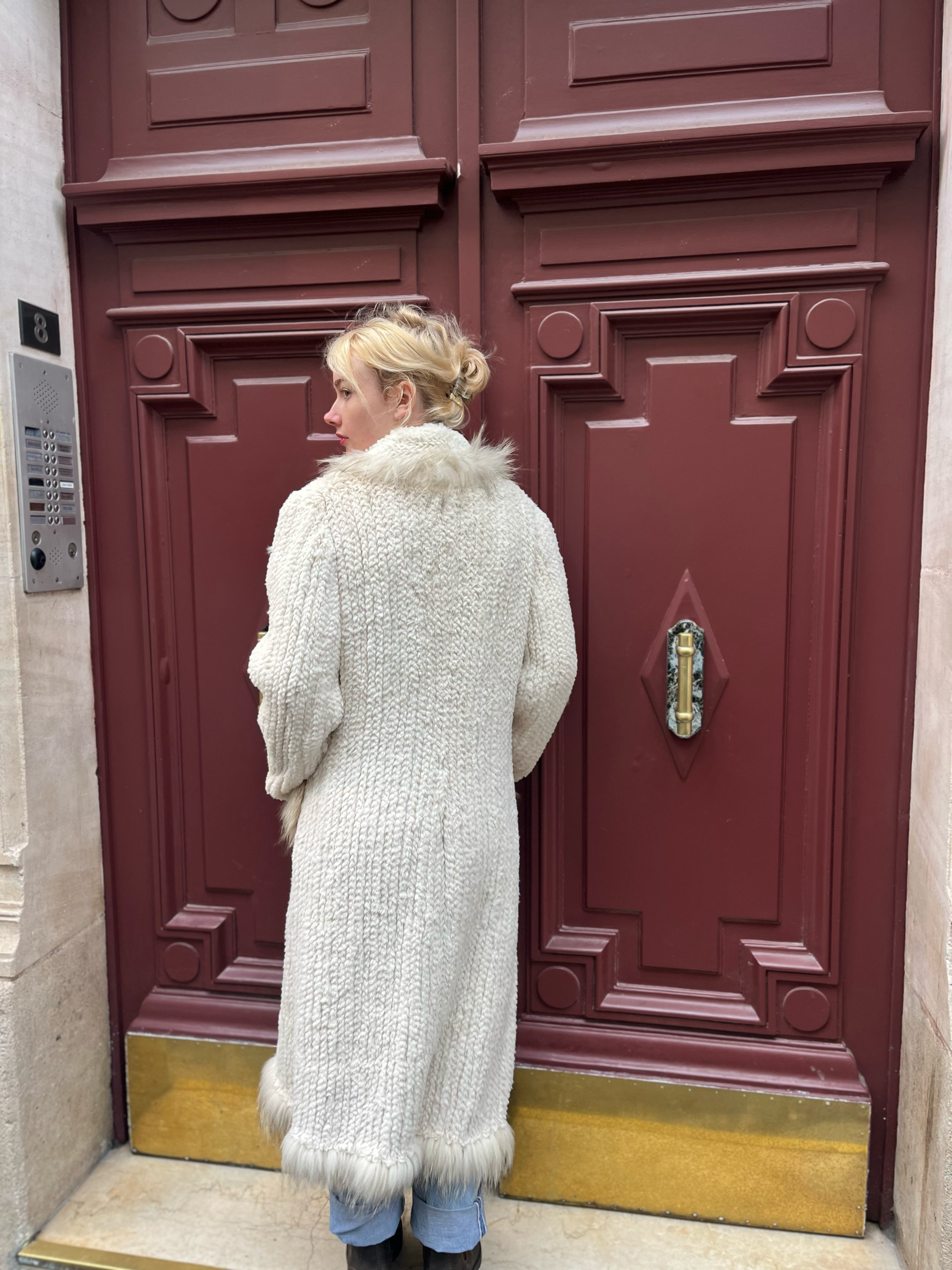 Manteau en fourrure de lapin