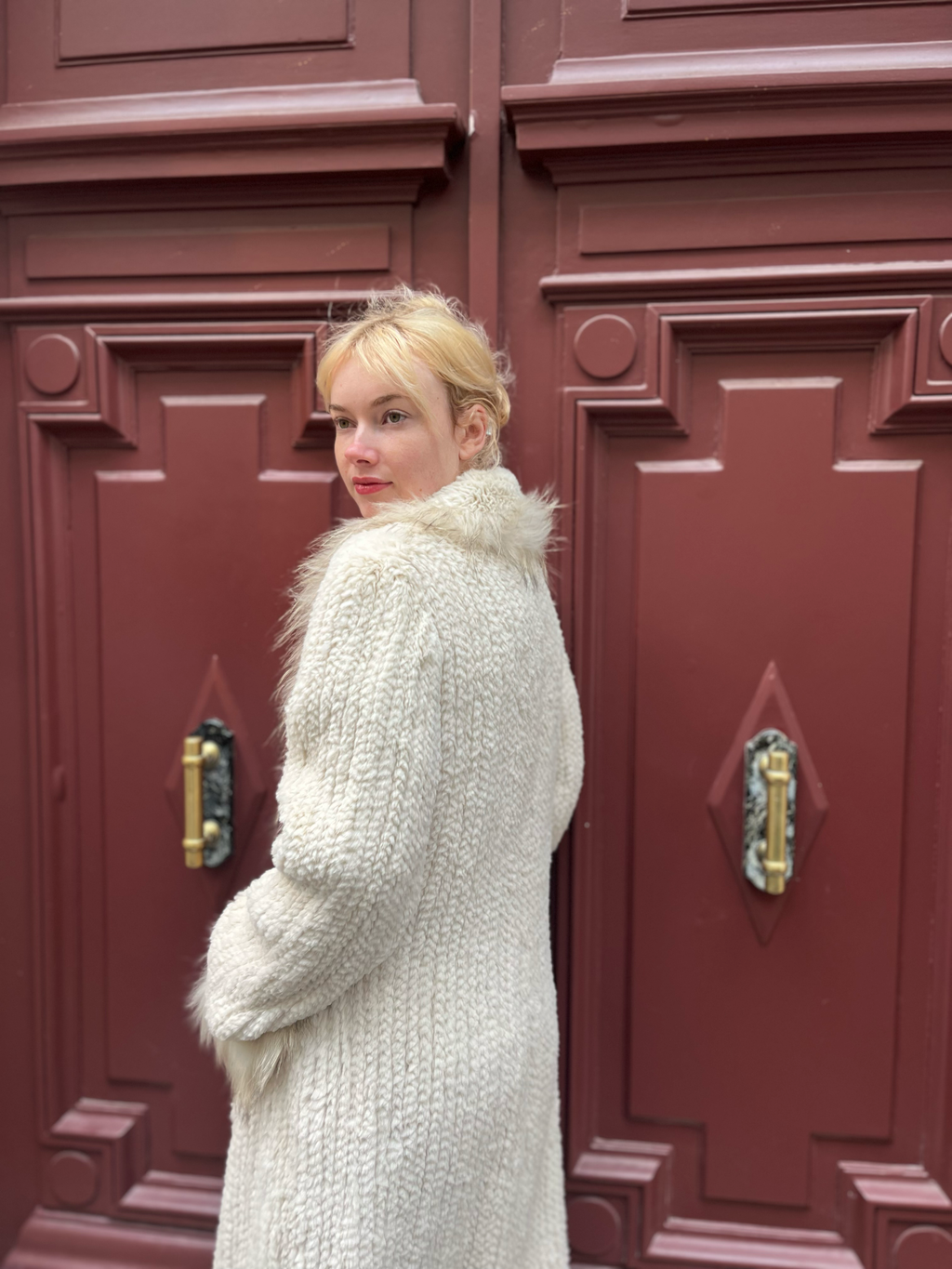 Manteau en fourrure de lapin