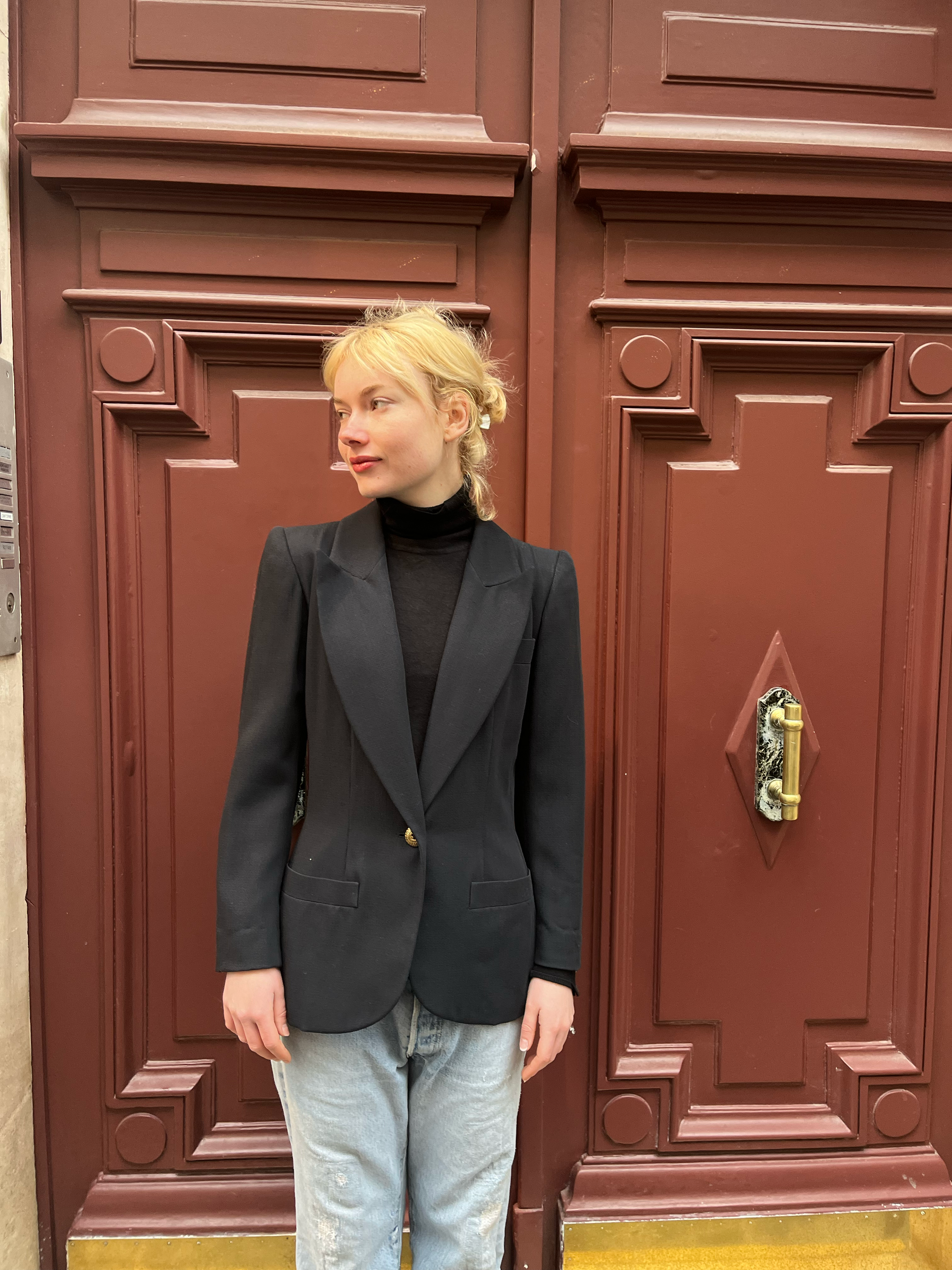 Blazer noir structuré YSL Rive Gauche