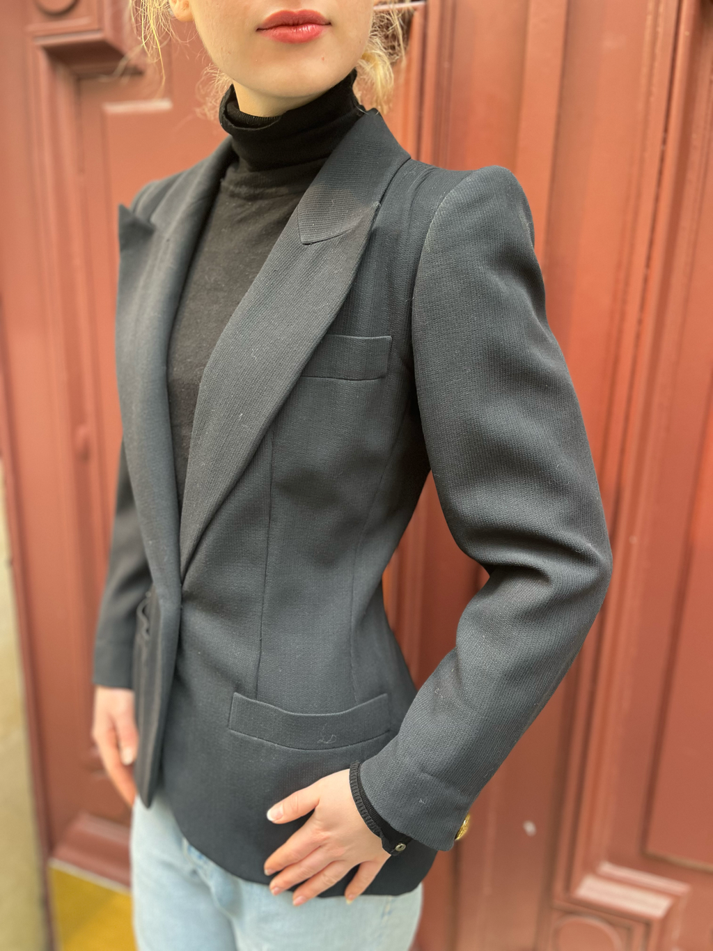 Blazer noir structuré YSL Rive Gauche