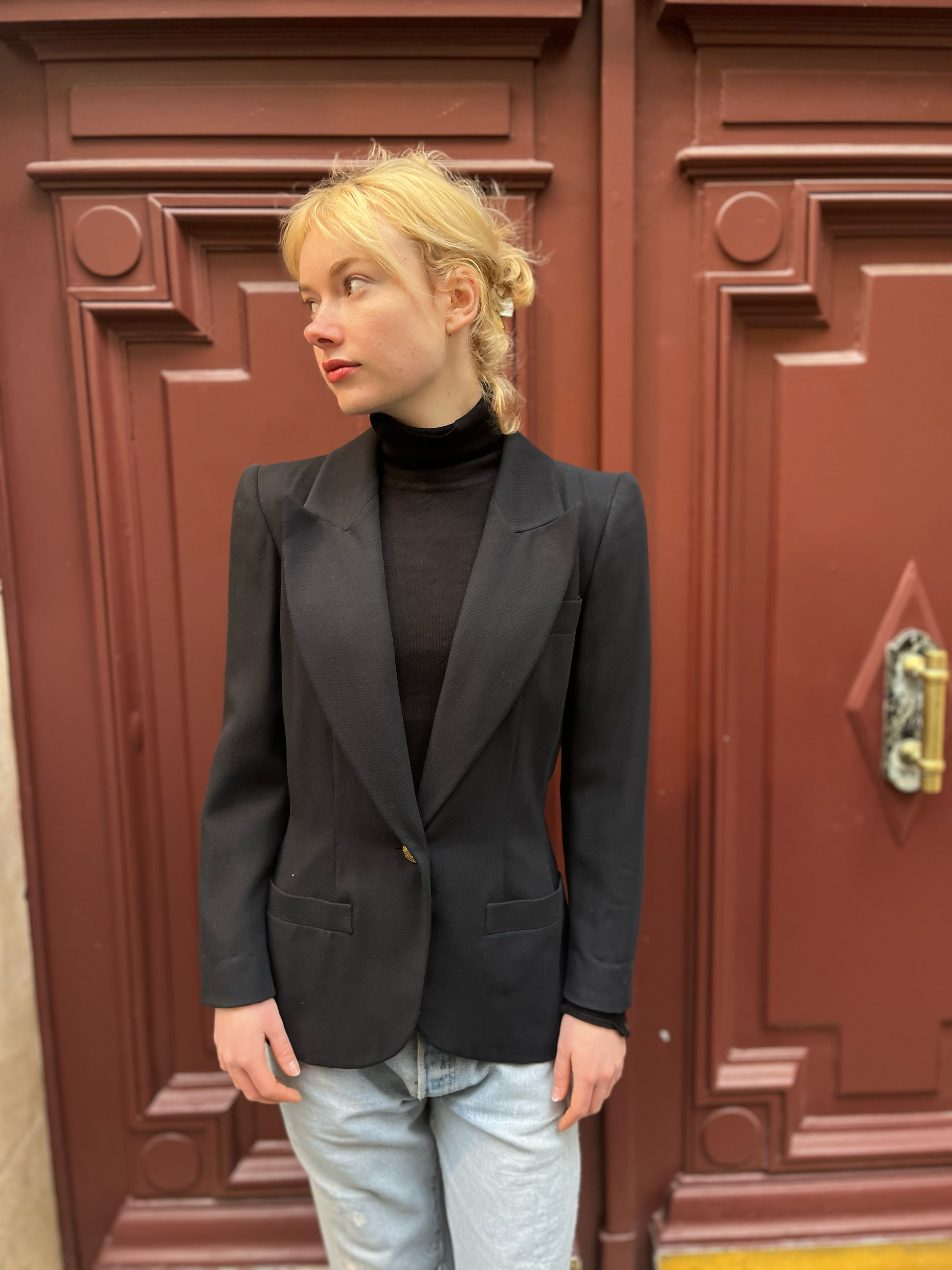 Blazer noir structuré YSL Rive Gauche