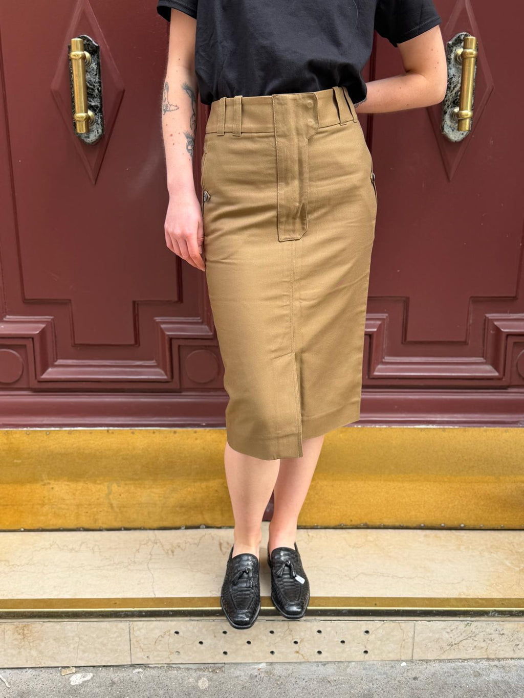 Jupe Camel Yves Saint Laurent Rive Gauche