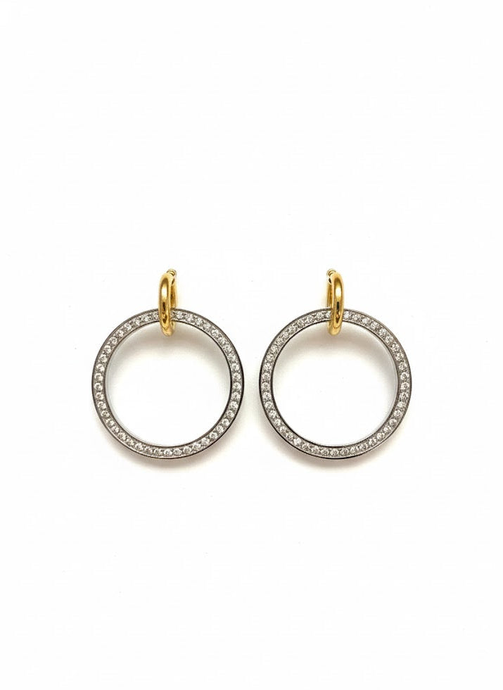 Boucles d’oreilles anneaux pavés