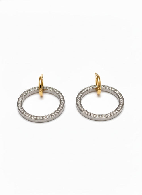 Boucles d’oreilles anneaux pavés