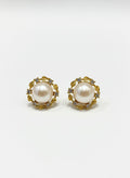 Boucles d’oreilles clip perle & strass