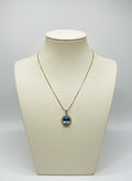 Collier années 60 - pendentif pierre bleu