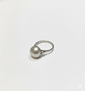 Bague vintage perle blanche
