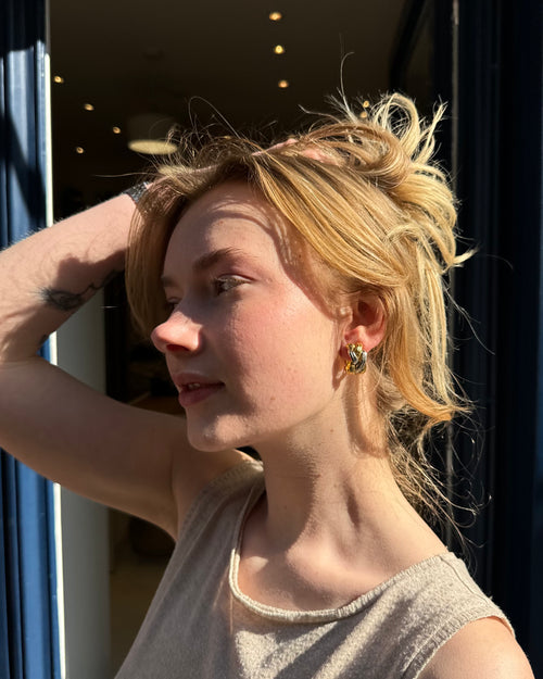 Boucles d'oreilles tréssées dorées et argentées