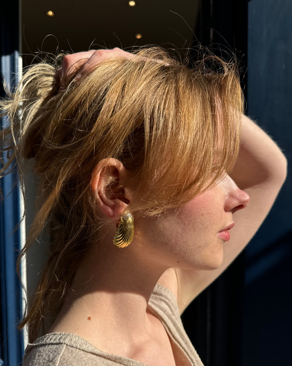 Boucles d'oreilles dorées avec strass