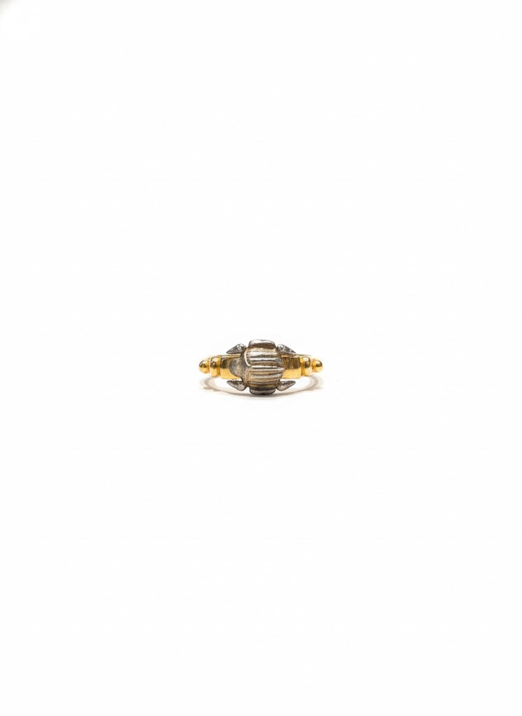 Bague vintage scarabée bicolore