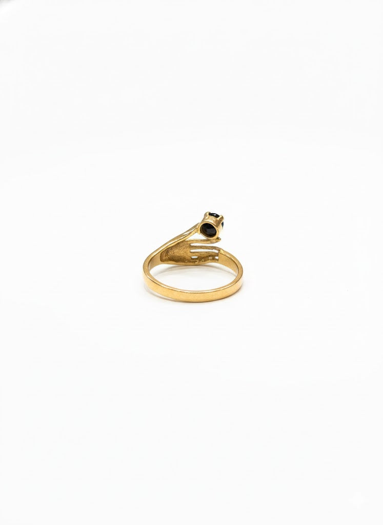 Bague vintage main dorée