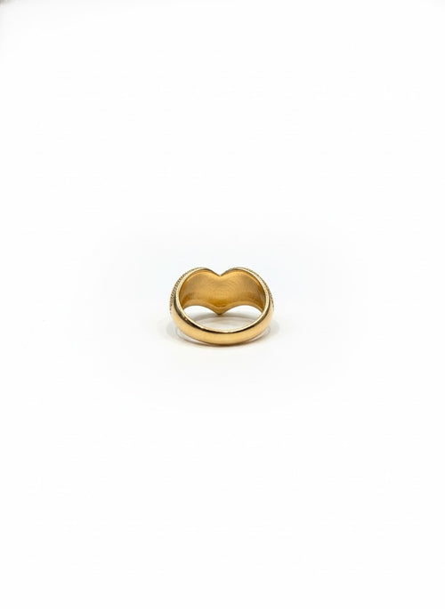 Bague cœur doré texturé