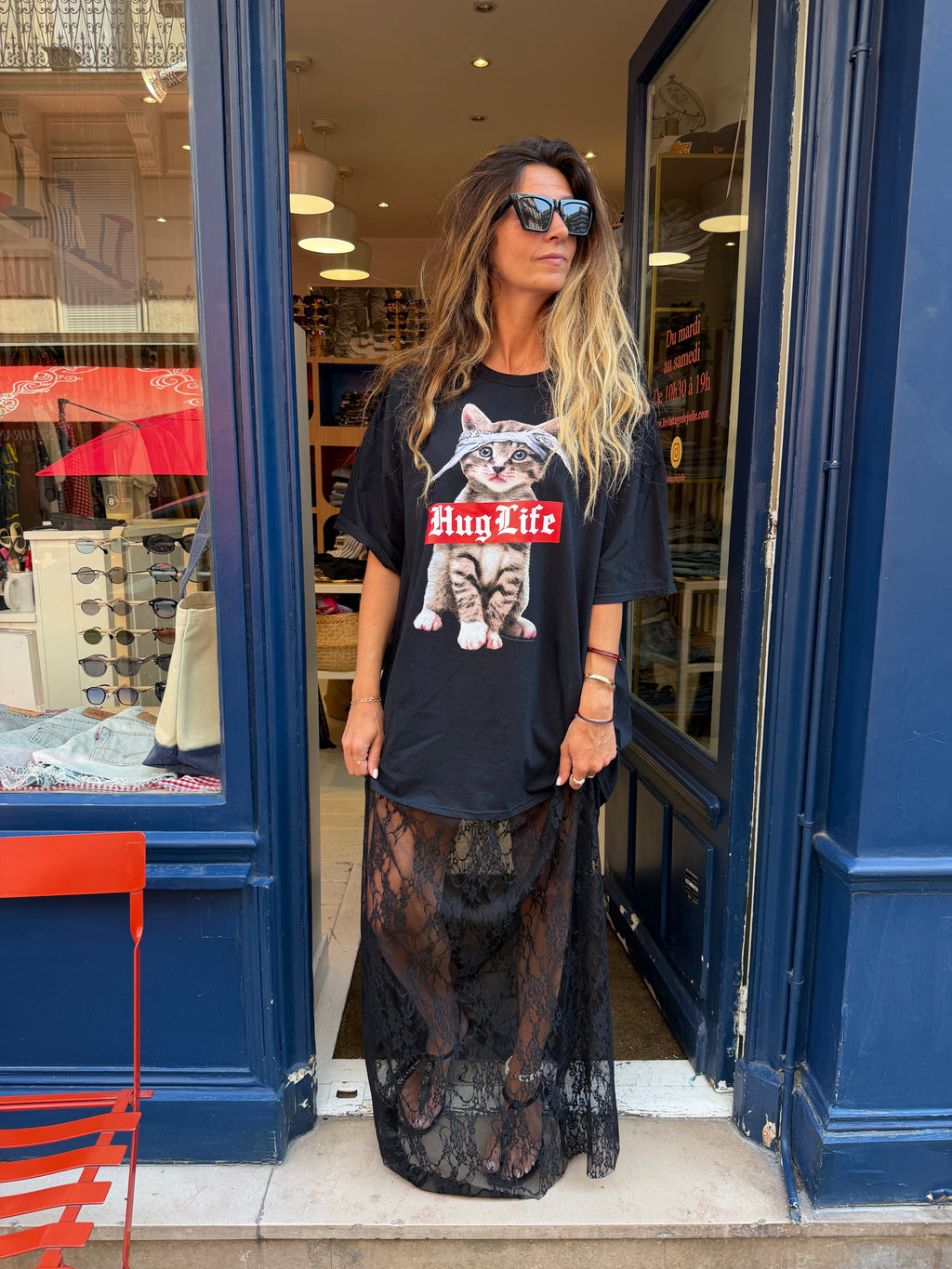 Robe upcyclée « Hug Life »
