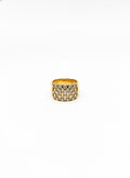 Bague damier doré & strass