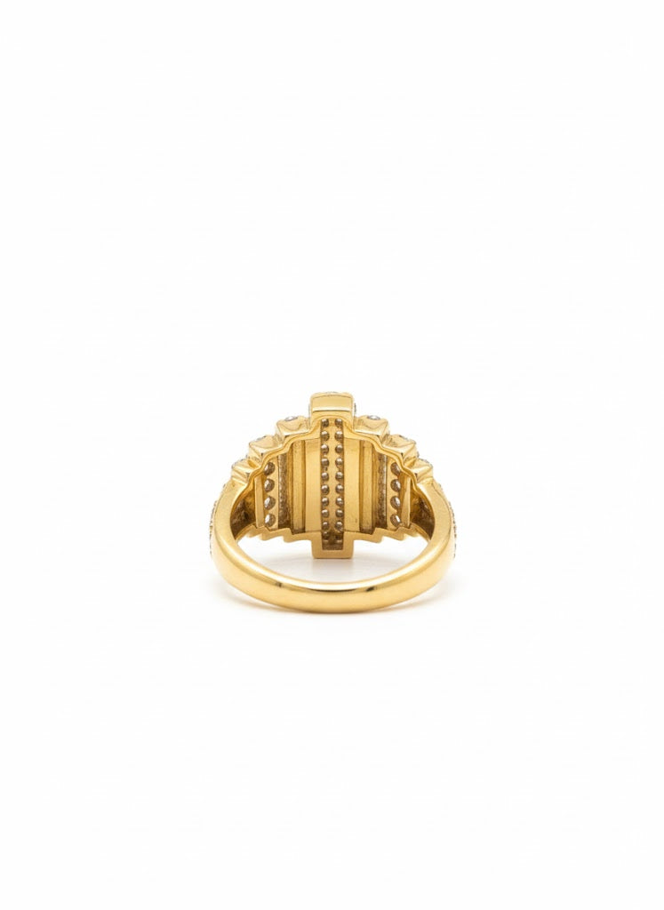 Bague en vermeil pavée de strass