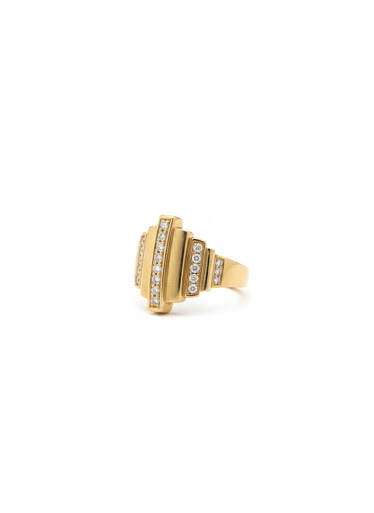 Bague en vermeil pavée de strass