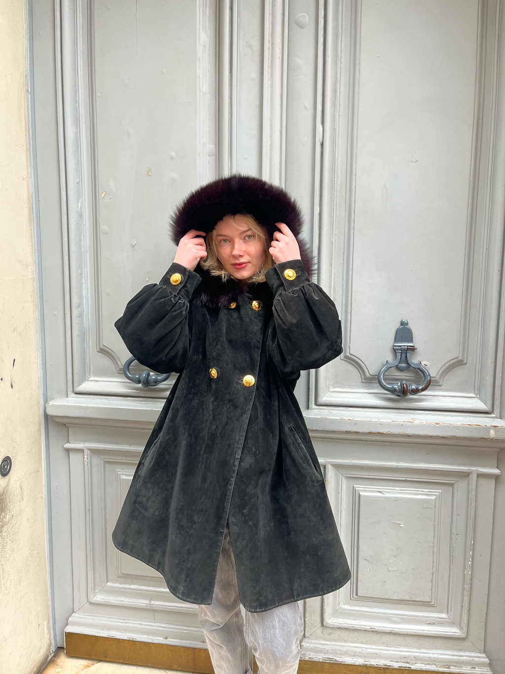 Manteau - Satin de coton & de soie, noir - Mode Manteau - Satin de coton & de soie, noir - Mode