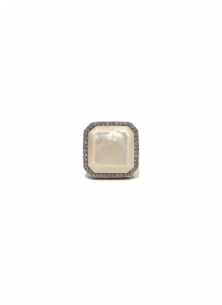 Bague en argent pierre nacrée