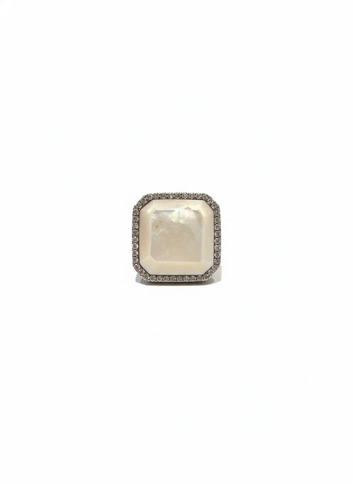 Bague en argent pierre nacrée