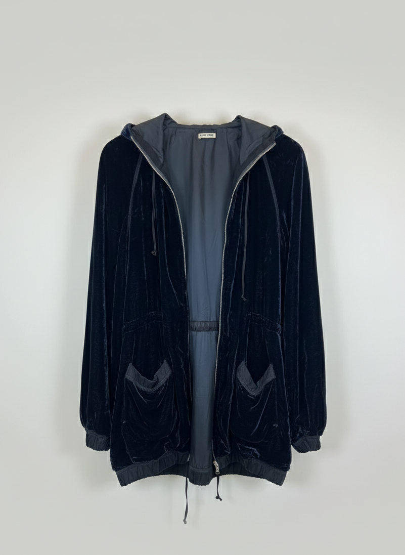 Gilet à capuche en velours Miu Miu