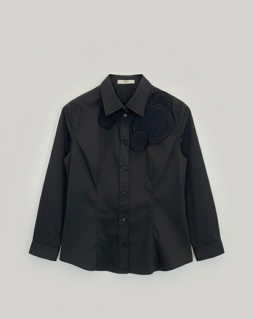 Chemisier Prada noir à broderies