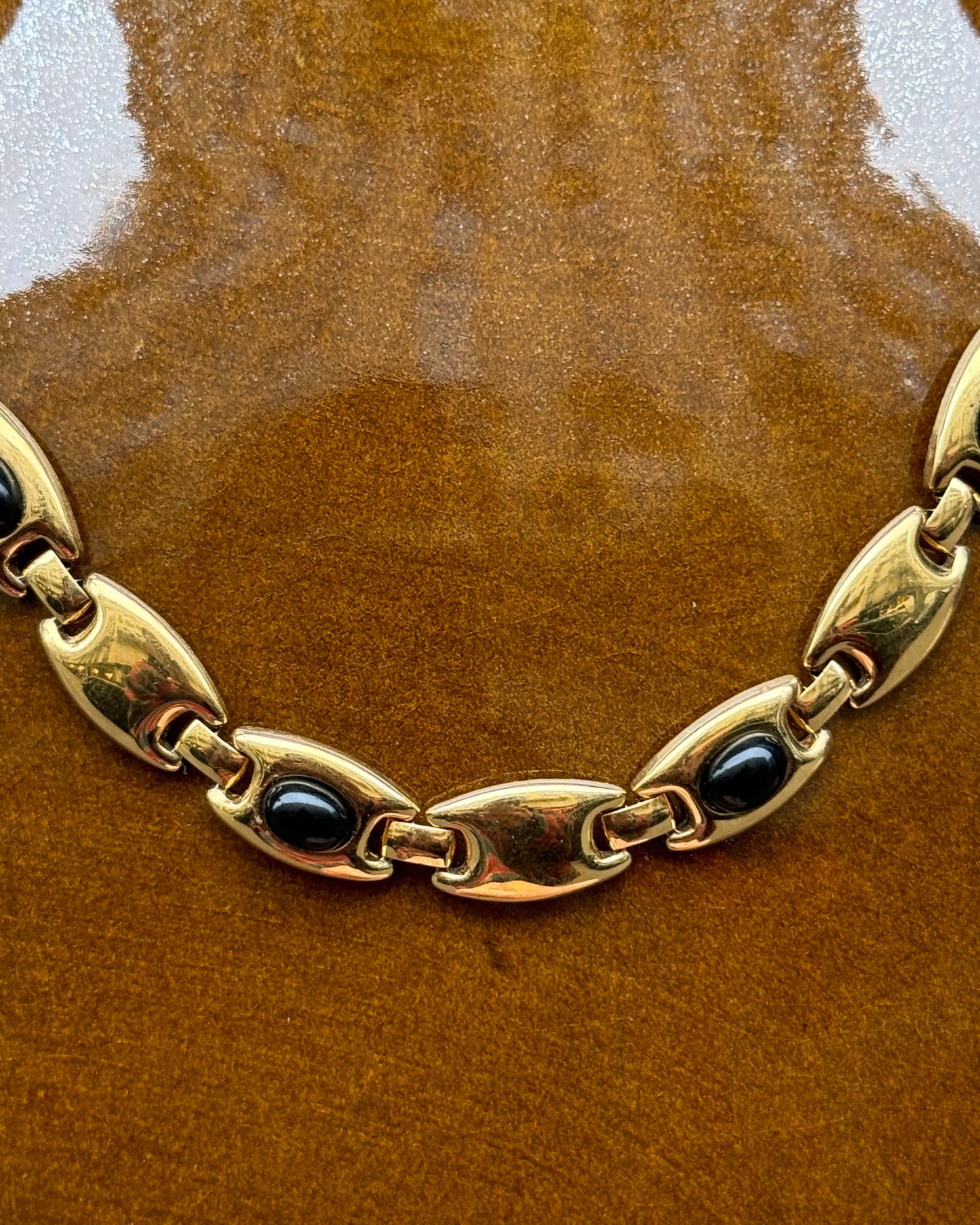 Collier marine et or Monet