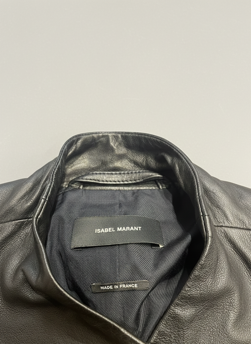Veste en cuir noire Isabel Marant