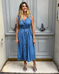 Robe en jean à broderies