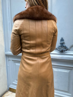 Manteau en cuir 70's