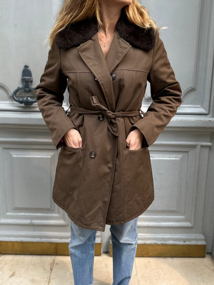Caban militaire marron
