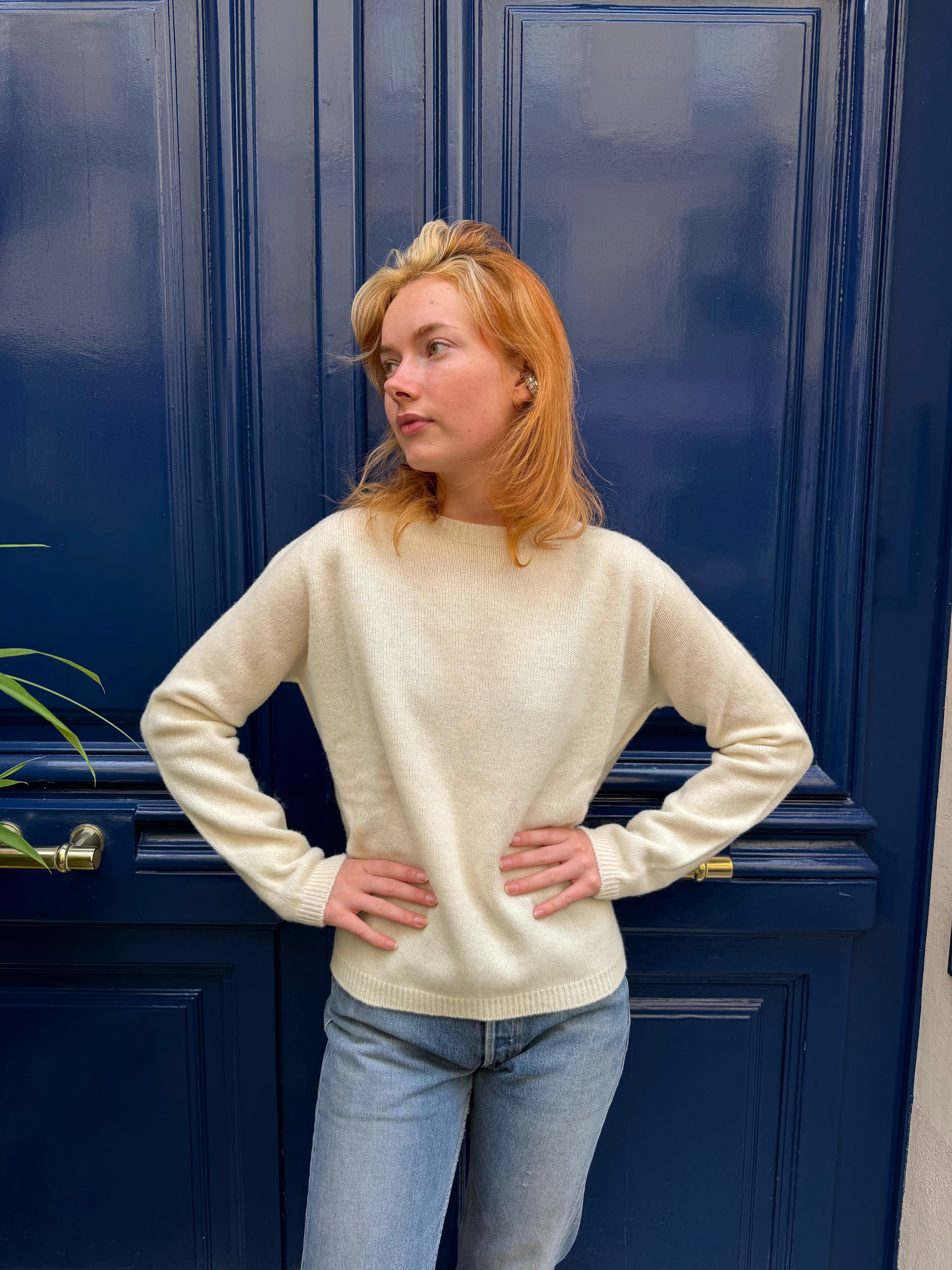 Pull en laine écru
