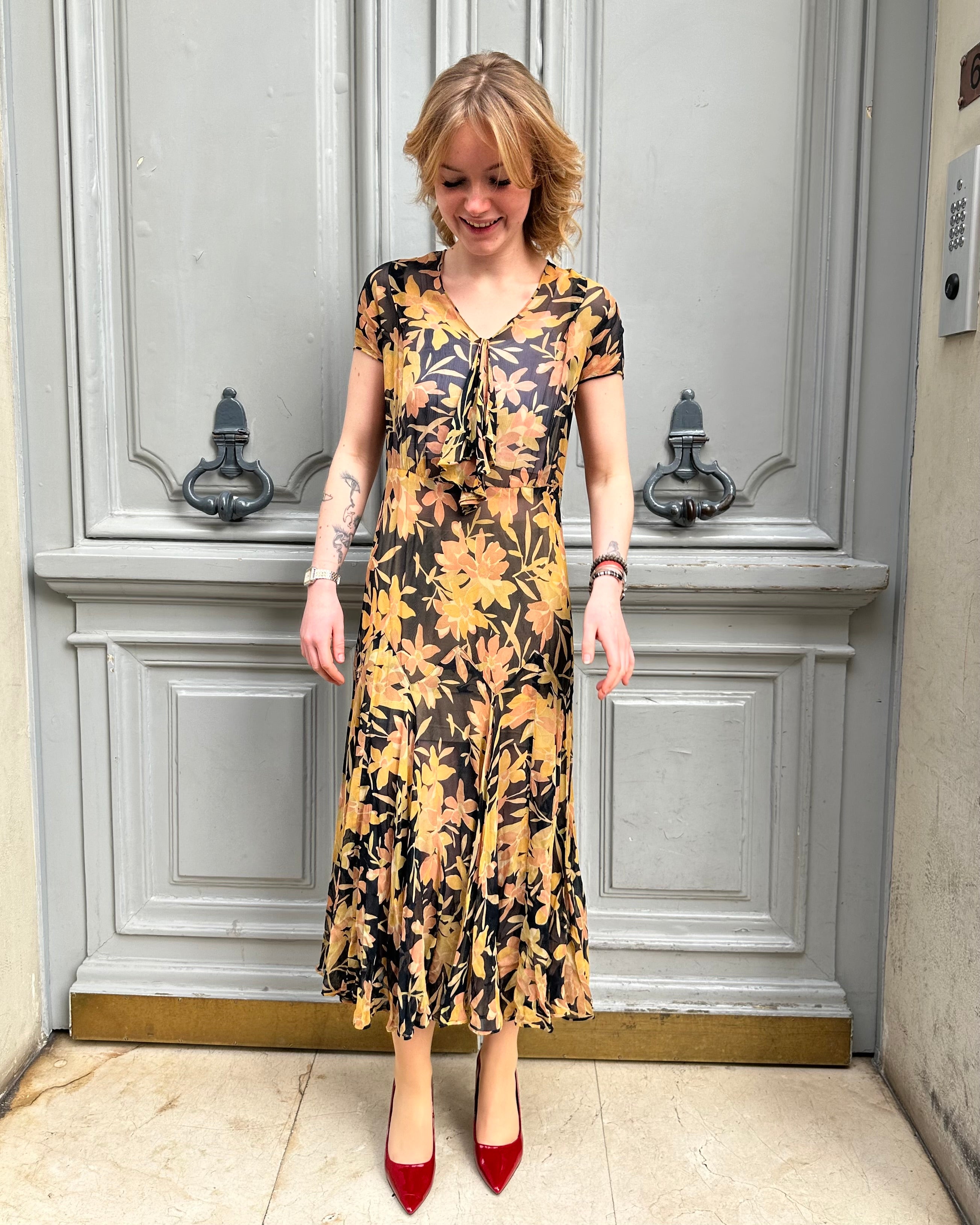Robe longue à fleurs 30's