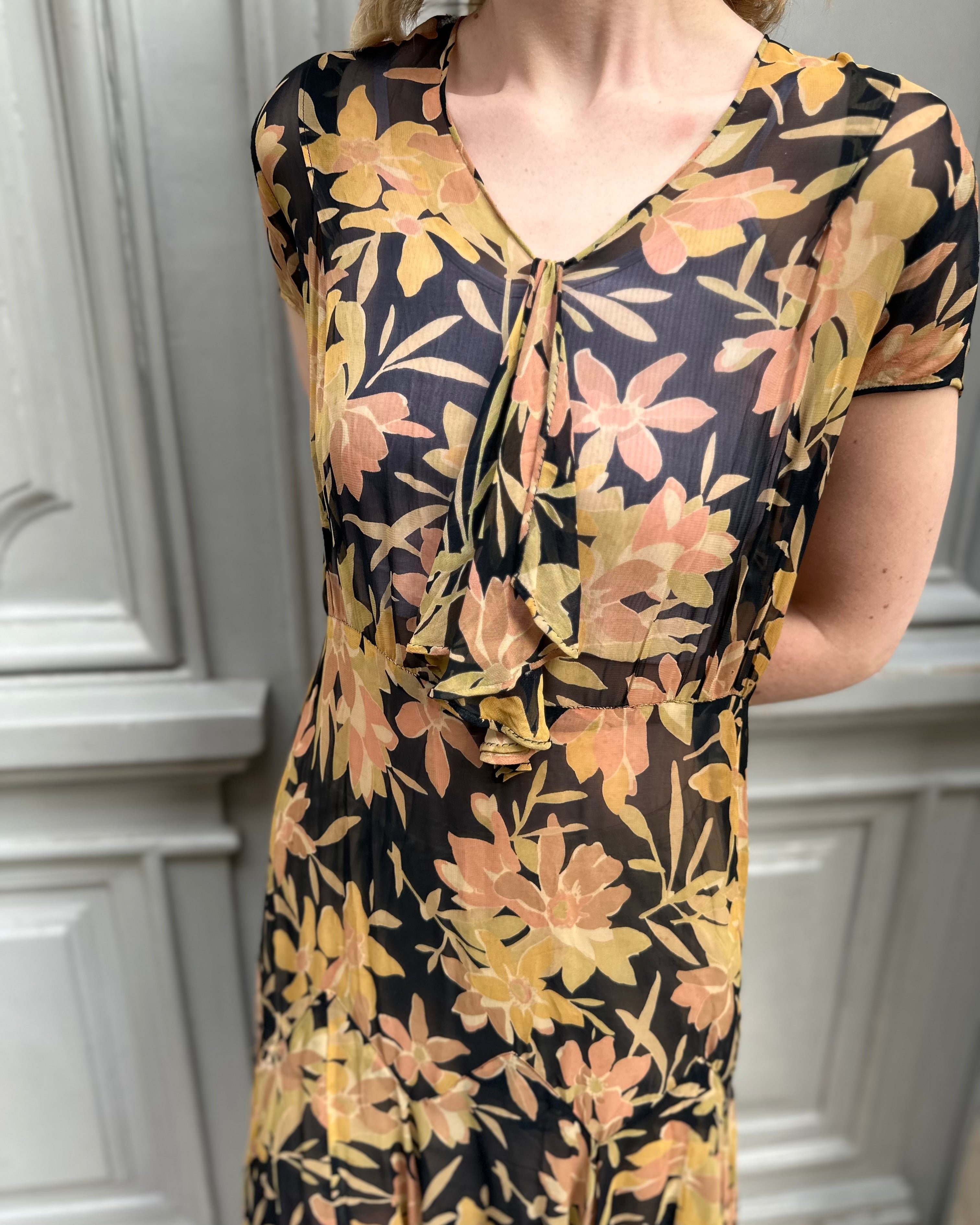 Robe longue à fleurs 30's