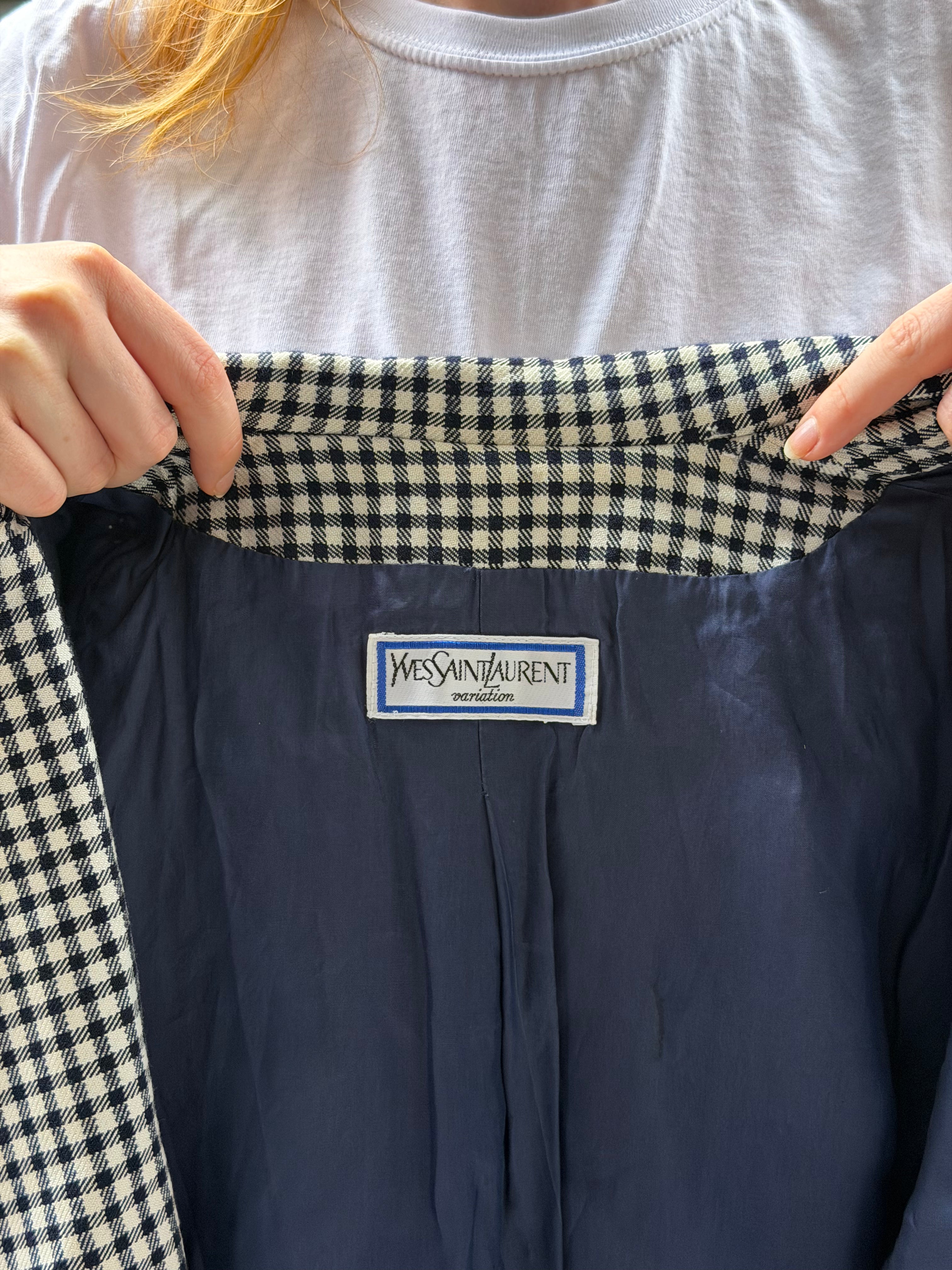 Blazer Yves Saint Laurent Variation à carreaux